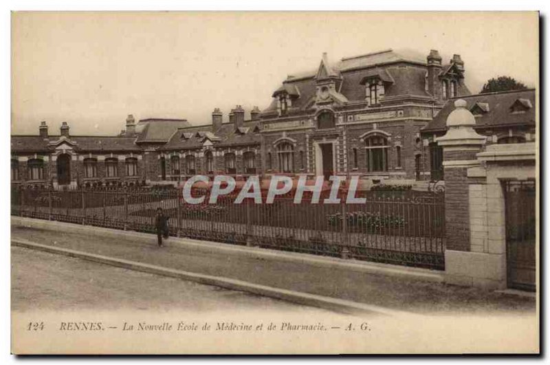 Old Postcard Rennes New School of Medicine and Pharmacy