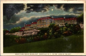 North Carolina Asheville Grove Park Inn By Moonlight 1943