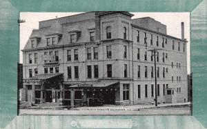 Waukegan Illinois birds eye view outside Schwartz Theatre antique pc Z38010