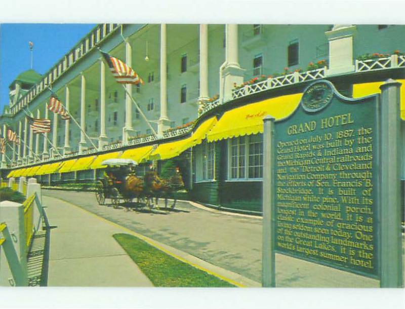 Unused Pre-1980 HORSES AT GRAND HOTEL Mackinac Island Michigan MI hr5654@