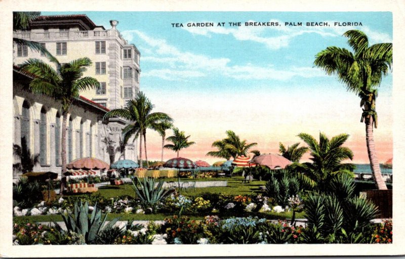 Florida Palm Beach Tea Garden At The Breakers 1936