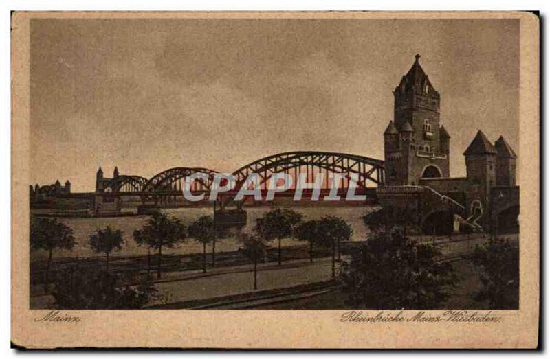 Postcard Old Rheinbrucke Mainz Mainz Wiesbaden