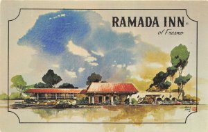 Fresno California 1960s Postcard Ramada Inn Motel