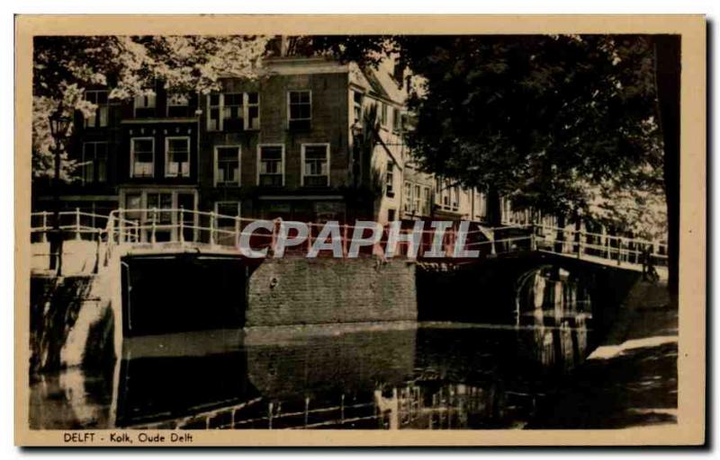 Old Postcard Netherlands Delft Oude Delft Kolk