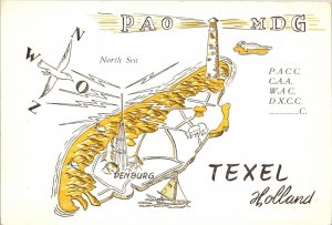 PAO MDG Texel Holland Netherlands Postcard QSO 3916 QSL Veron Stamp