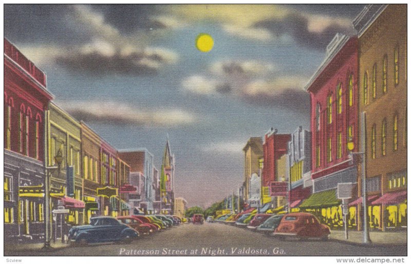 Patterson Street at Night, Valdosta, Georgia, 30-40s