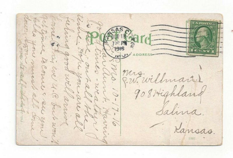 Postcard Missouri MO Drive Lake Penn Valley Park Kansas City Standard View Card