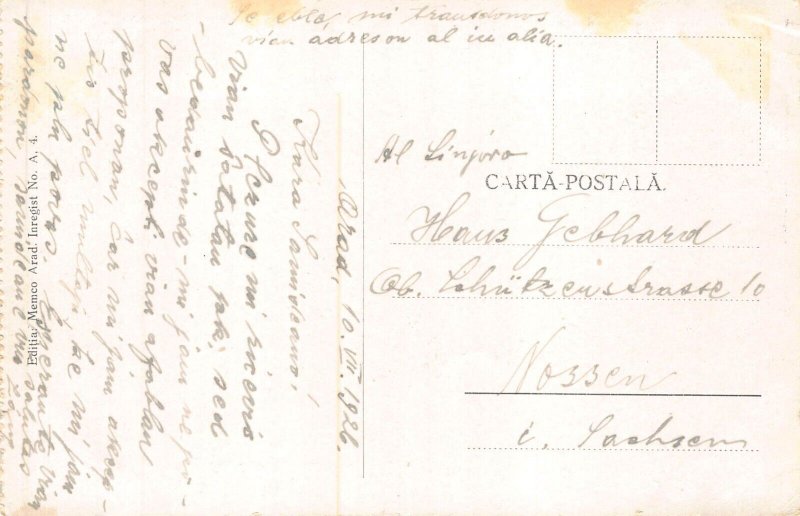 Romania Arad Bulevardul Regina Maria Boulevard vintage postcard