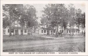 Caroline Pines Allendale SC South Carolina Motor Court Cabins Adv Postcard H45