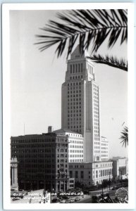 RPPC LOS ANGELES, California CA ~ CITY HALL  ca 1940s  Frasher  Postcard