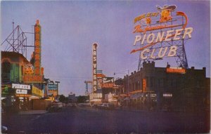 Pioneer Club Las Vegas NV Nevada Neon Signs Unused Vintage Postcard H60