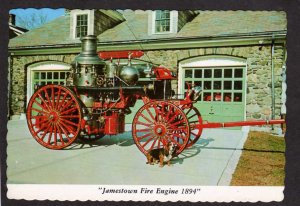 RI Jamestown Rhode Island Fire Truck Engine American LaFrance Postcard Steam