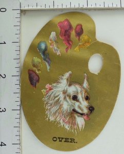 Die-Cut Painter's Palette H.A Prentice Watches Jewelry White Fluffy Dog P43