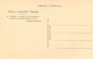 Chad a Sara ethnic type skin face tattoos scars indicates the tribe postcard