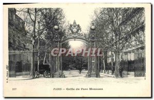Old Postcard Paris Grid Montceau Park