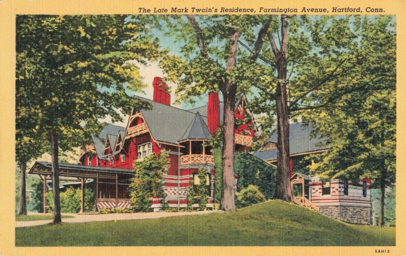 Postcard Mark Twain's Residence Hartford Connecticut