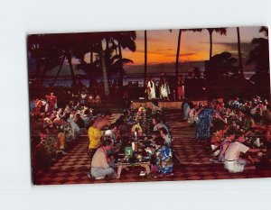 Postcard A luau beneath the starts at Queens Surf Waikiki Honolulu Hawaii USA