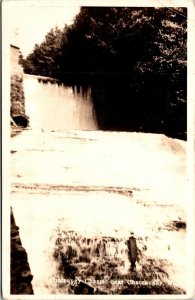 Vtg Chateaugy Chasm Waterfall High Falls Park Chateaugy NY 1940 RPPC Postcard