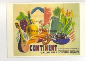 ad2926 - GWR LMS LNER SR - Continent with European Fayre   - Postcard