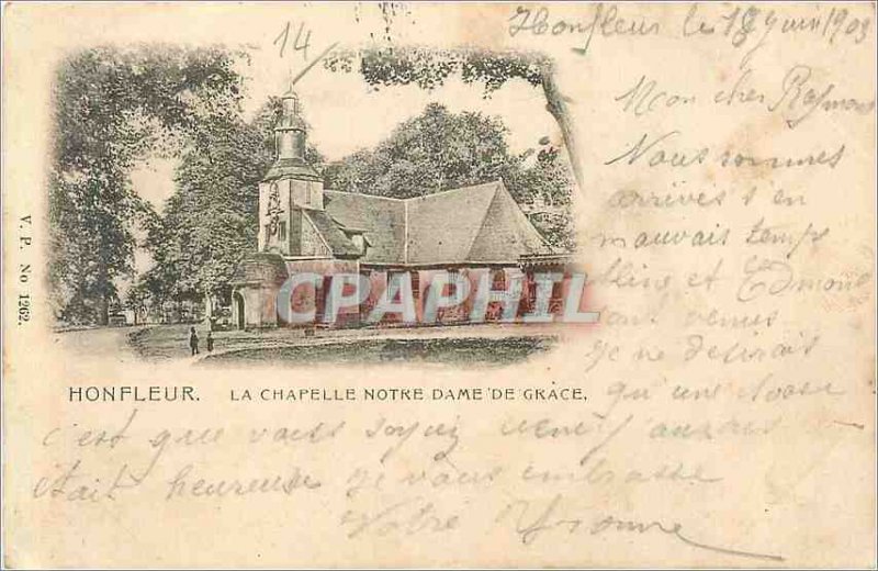 Old Postcard Honfleur La Chapelle Notre Dame de Grace