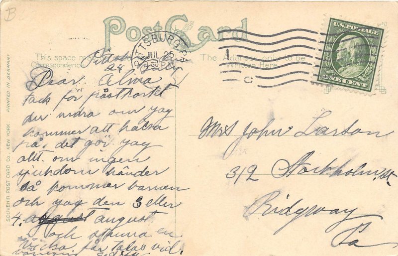 Pittsburgh Pennsylvania 1910 Postcard New Carnegie Library