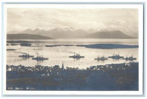 c1920's Molde Norway US Destroyers Navy WW1 Unposted RPPC Photo Postcard