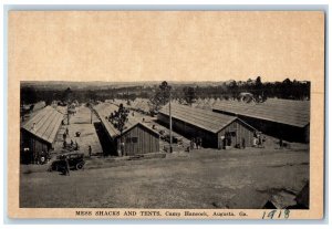 1918 Mess Shacks and Tents Camp Hancock Augusta GA Posted Antique Postcard 