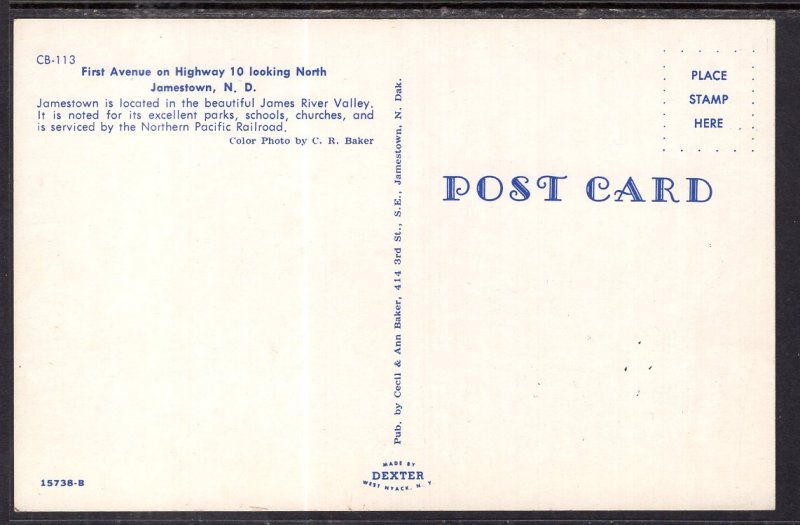 First Avenue on Highway 10 Looking North,Jamestown,ND