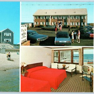 8 Oversized c1970s Cape Cod, MA Cross Rip Motel Postcard Mobil Dennisport 1T