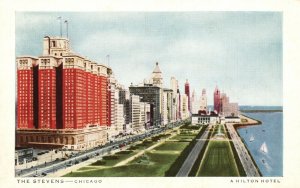 Chicago Illinois Vintage Postcard The Stevens Worlds Largest & Friendliest Hotel