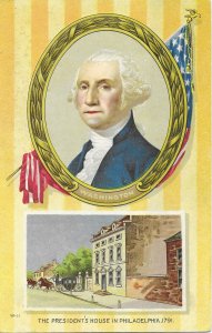 U S First President George Washington & Insert of Home in Philadelphia PA