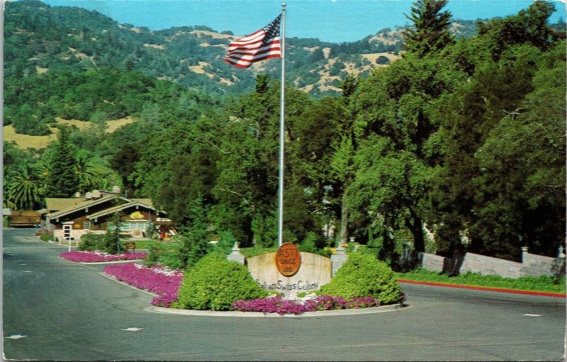 Italian Swiss Colony Wine Tasting Room Entrance Sign Postcard PM Phoenix AZ WOB 