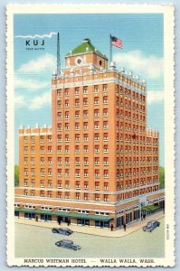 Walla Wall Washington Postcard Marcus Whitman Hotel Luxury c1947 Vintage Antique
