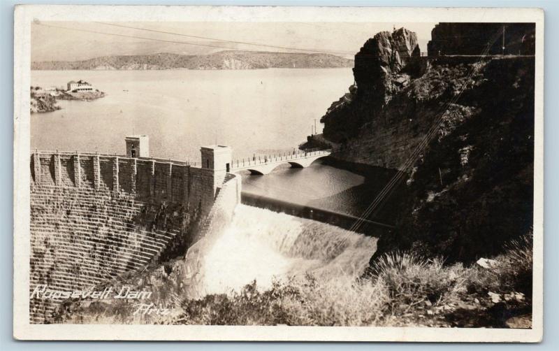 Postcard AZ Arizona Roosevelt Dam Real Photo RPPC #2 F26