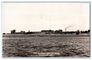 Fort Mc Henry From Water Baltimore Maryland MD Vintage RPPC Photo Postcard