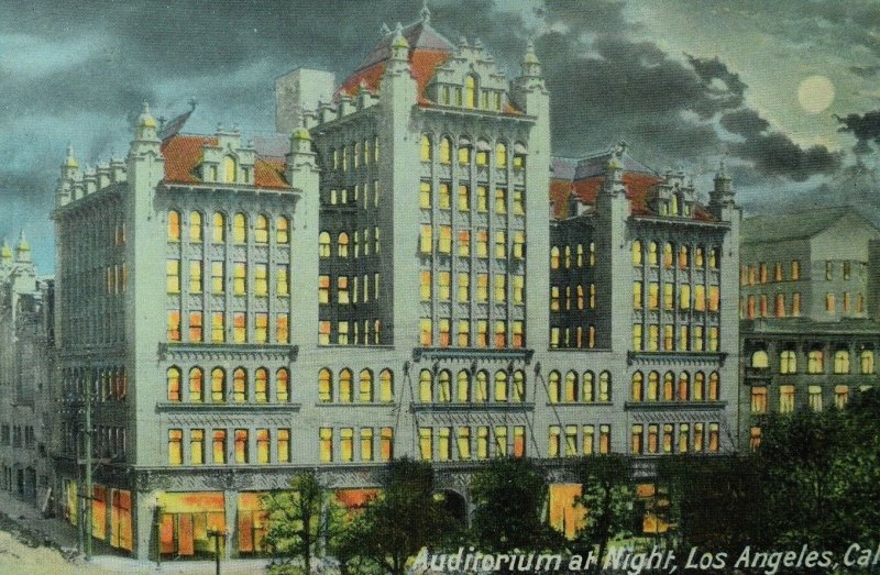 C.1905-10 Auditorium Night Los Angeles, CA Vintage Postcard P88