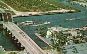 Vintage Postcard Looking Across The Inlet Waterway Fabulous Pier Ft. Lauderdale