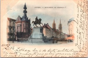 Belgium Anvers Monument De Leopold I  Antwerp Postcard 04.35