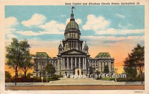 State Capitol & Abraham Lincoln Statue - Springfield, Illinois IL