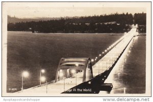 Washington Seattle Lake Washington Bridge Only Concrete Pontoon Bridge In The...