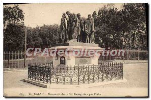 Old Postcard Calais Monument Six Bourgeois by Rodin