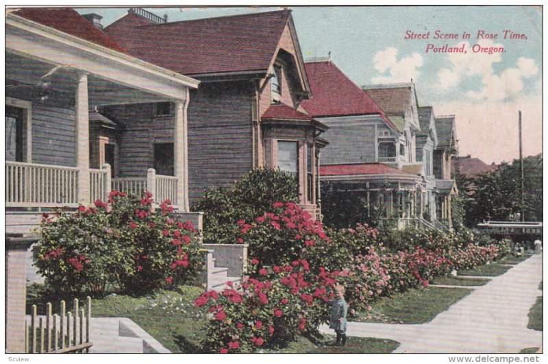 PORTLAND, Oregon, PU-1912; Street Scene In Rose Time