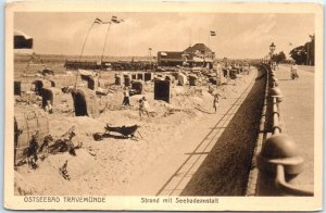 Postcard - Strand mit Seebadeanstalt, Ostseebad Travemünde, Germany