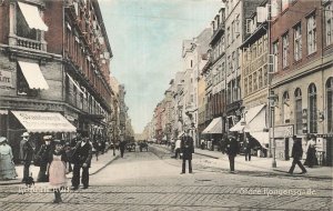Copenhagen Denmark~Store Kongensgade Street Scene-Tinted Photo Postcard