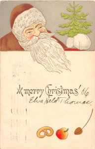 F98/ Santa Claus Christmas Postcard c1910 Brown Suit Pretzel Cleveland 6