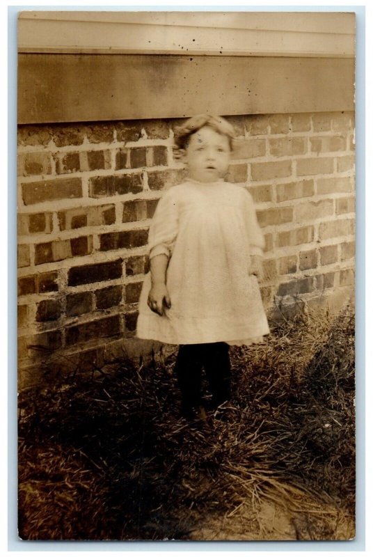 c1910's Little Girl Upper Alton Illinois IL RPPC Photo Posted Antique Postcard