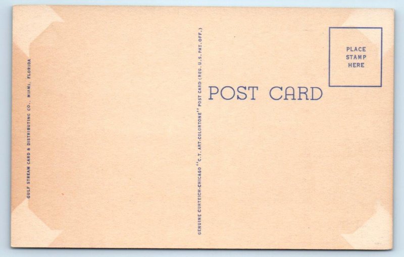 CORAL GABLES, Florida FL ~ Architecture CHINESE VILLAGE c1950s Linen Postcard