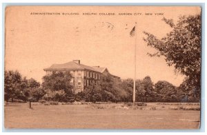 1953 Administration Building Adelphi College Garden City New York NY Postcard