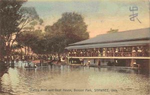 Skating Rink Boat House Benson Park Shawnee Oklahoma 1909 postcard