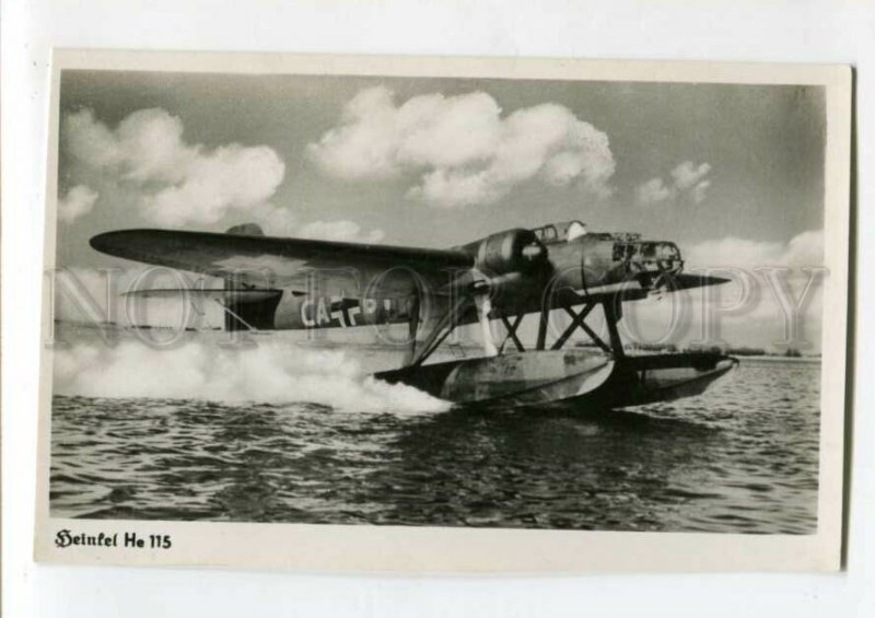 3092141 WWII Hydroplane GERMANY Heinfel He 115 Vintage photo PC